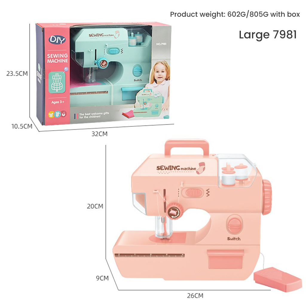 YOTOY Educational Electric Sewing Machine Toy with Lights for Kids – DIY Stitching & Role Play Fun, Perfect for Making Masks - Girls' Creative Gift