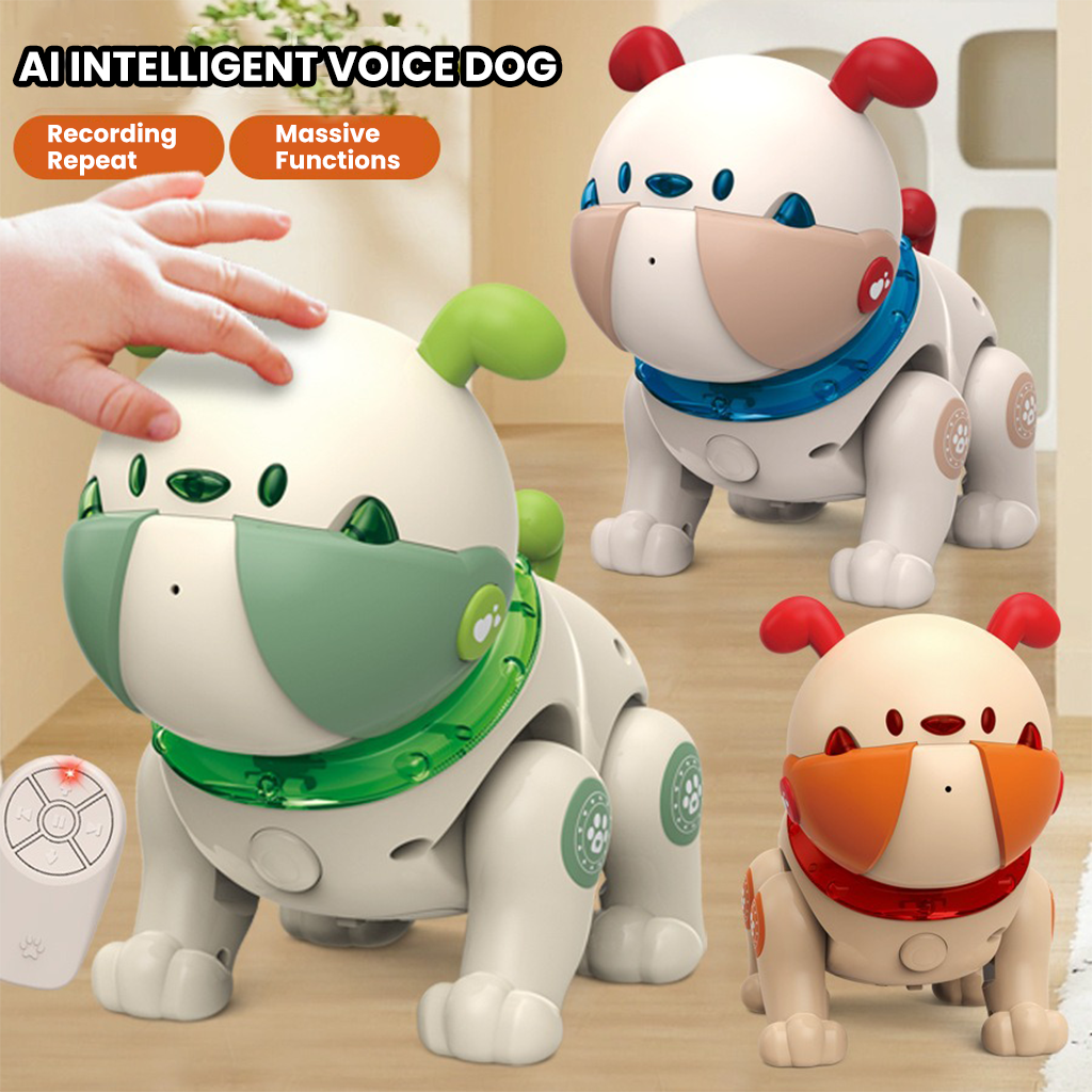 YOTOY Smart AI Voice Dog for Kids - Touch Sensor, Record & Repeat, Remote Control, Educational Robotic Puppy Toy