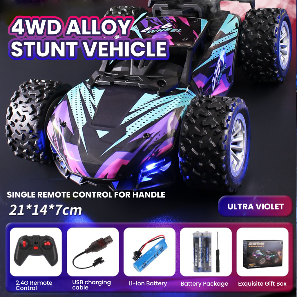 YOTOY 4-Wheel Drift Stunt Climbing RC Car - Alloy Electric Spray Paint Off-Road Flip Car 4WD Toy