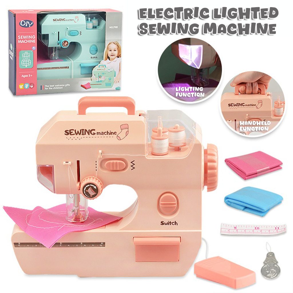 YOTOY Educational Electric Sewing Machine Toy with Lights for Kids – DIY Stitching & Role Play Fun, Perfect for Making Masks - Girls' Creative Gift