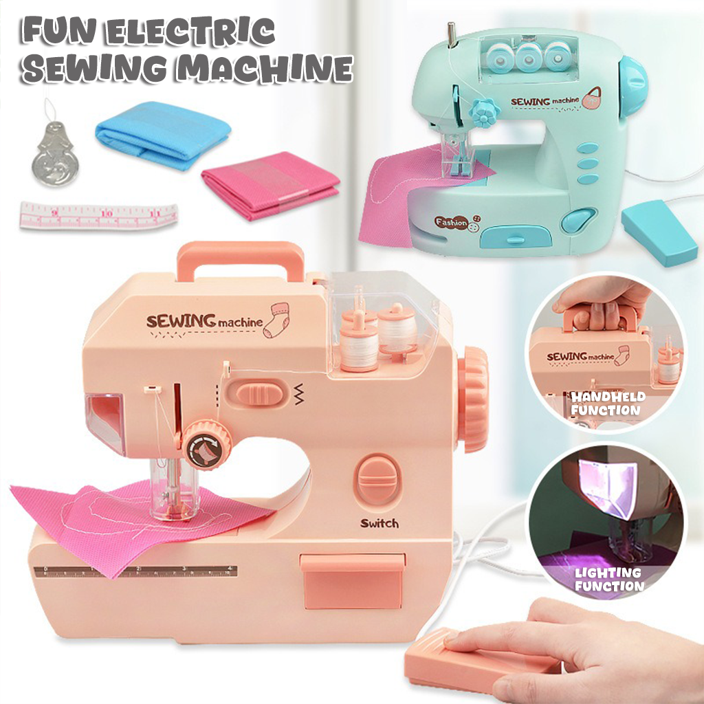 YOTOY Educational Electric Sewing Machine Toy with Lights for Kids – DIY Stitching & Role Play Fun, Perfect for Making Masks - Girls' Creative Gift