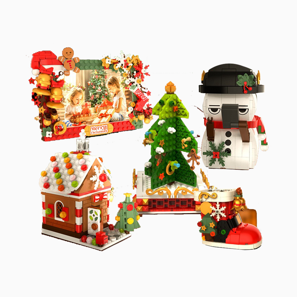 YOTOY Christmas Tree Building Blocks Music Box - Chinese Rotating Brick Toy for Festive Décor & Play