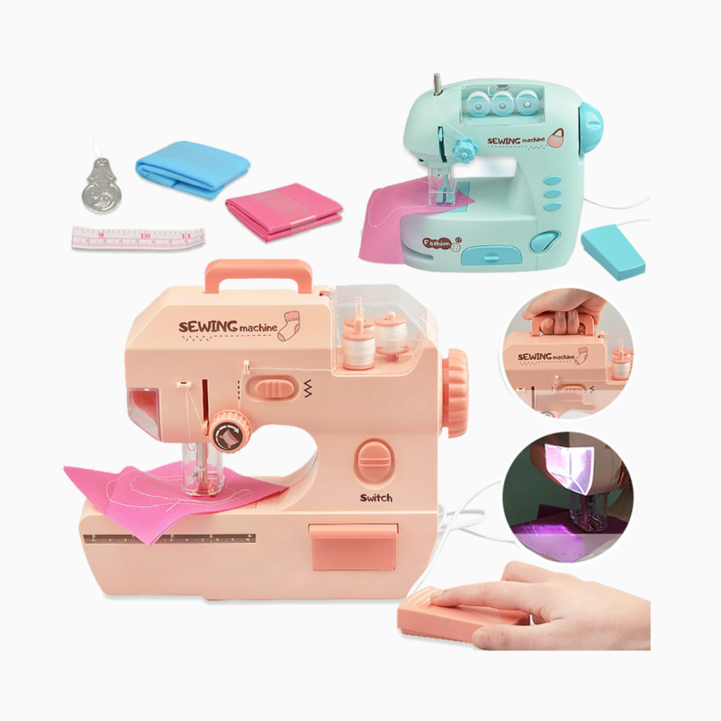 YOTOY Educational Electric Sewing Machine Toy with Lights for Kids – DIY Stitching & Role Play Fun, Perfect for Making Masks - Girls' Creative Gift