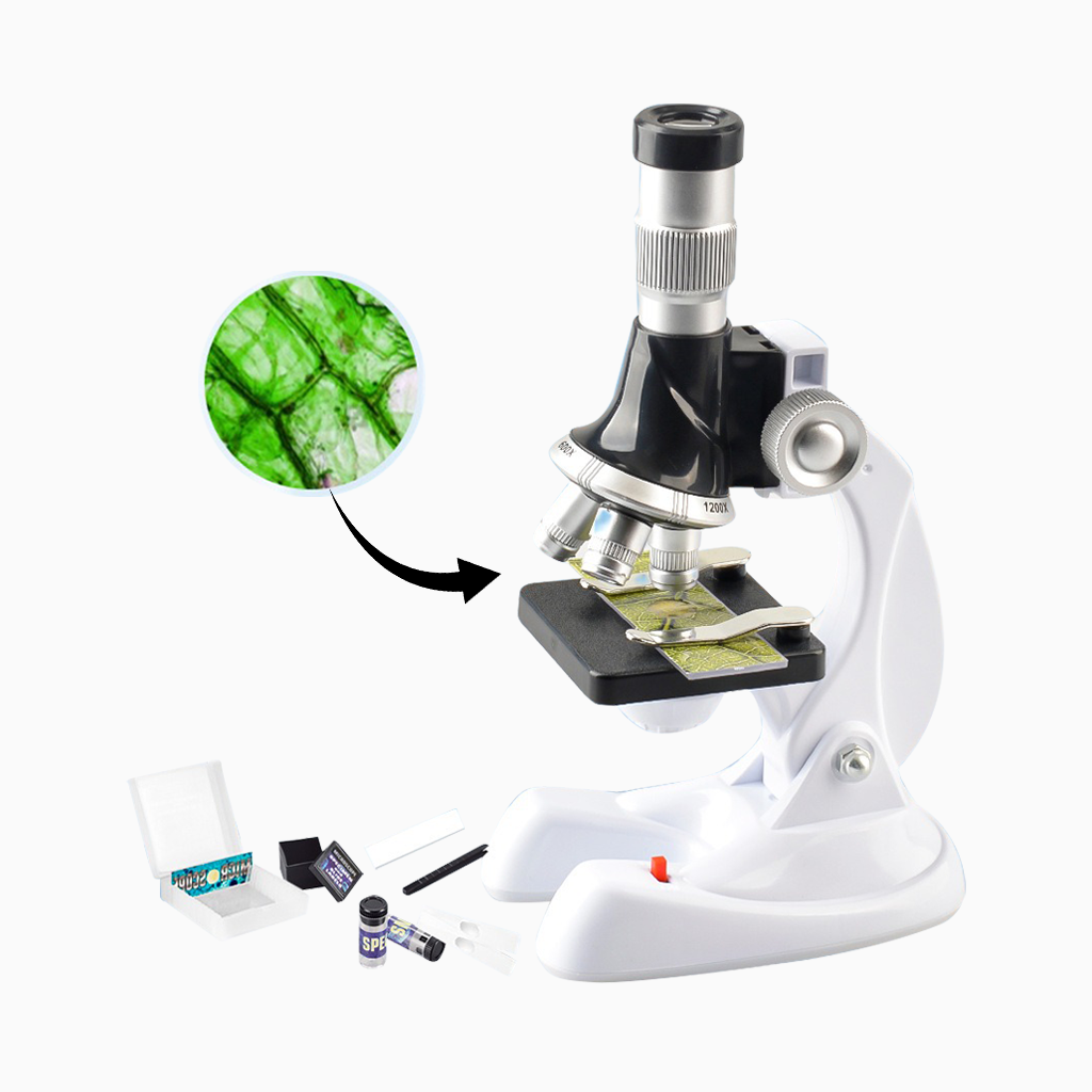 YOTOY Kids Microscope 1200x Magnification Science Toy Kit | STEM Education Biological Experiment Set