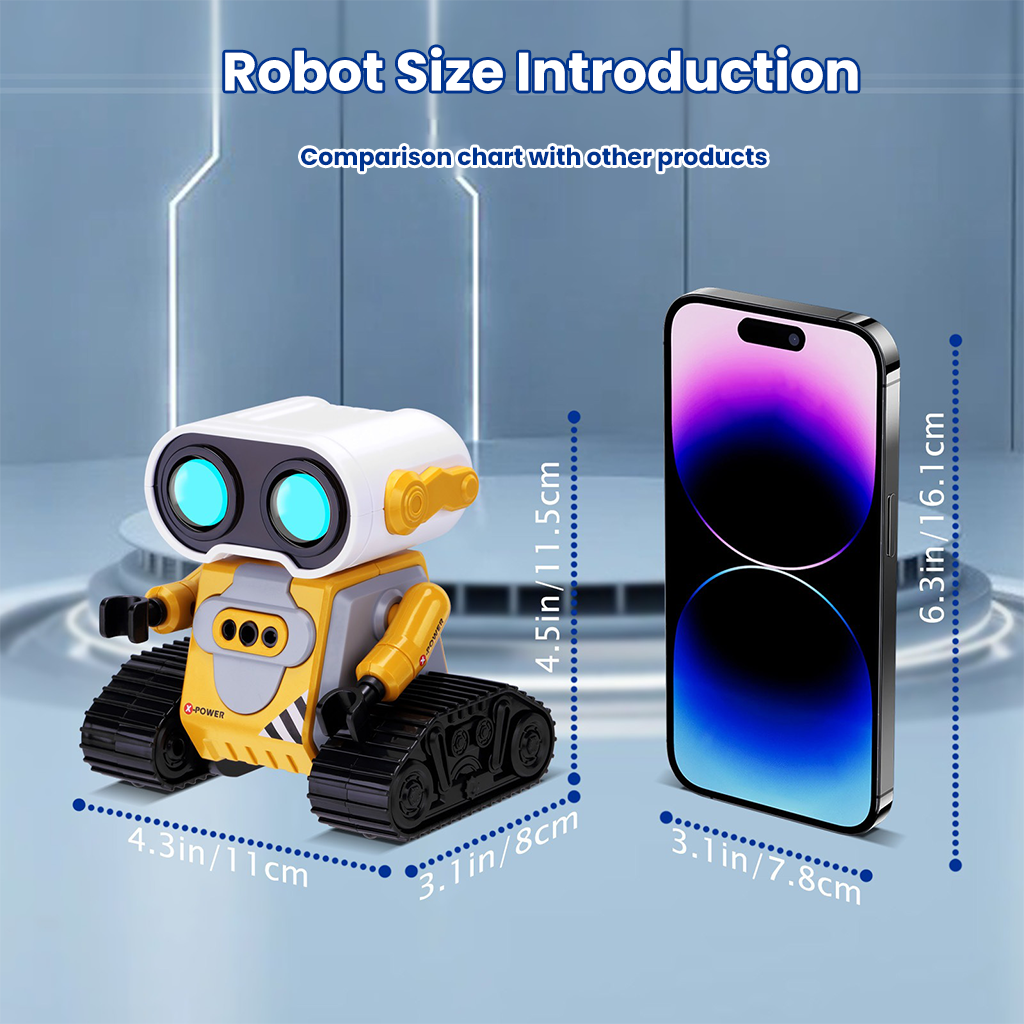 YOTOY Children's Remote Control Wall-E Smart Robot, Gesture Sensing Simulation Toy with Lights, Music & RC Function