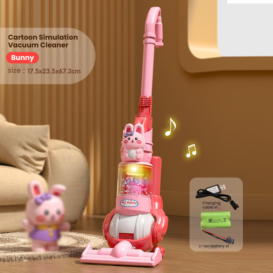 YOTOY Kids Role Play Simulation Mini Vacuum Cleaner Toy - Rechargeable Sound Effects Electric Sweeper for Children