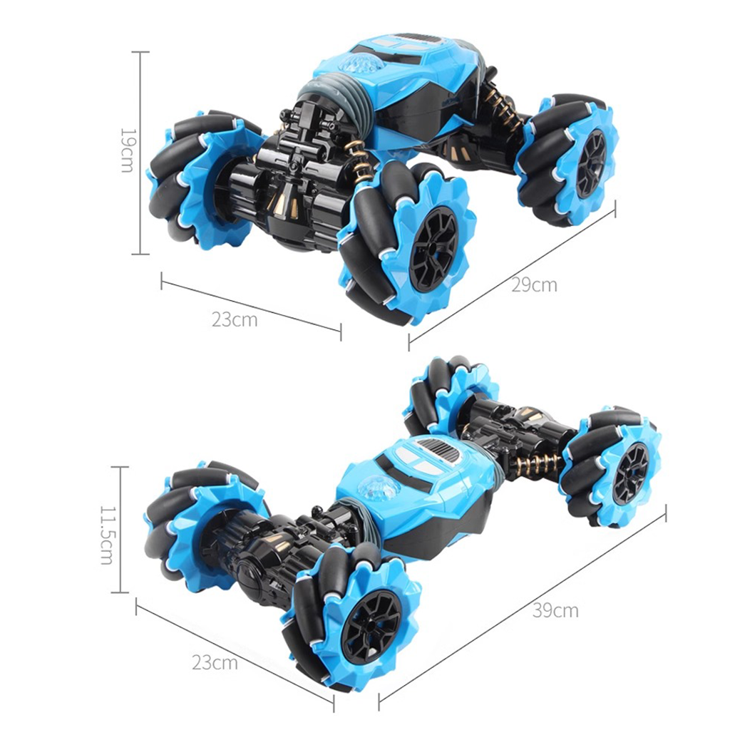 YOTOY Large Dual Remote Control Gesture Sensing Stunt Transforming RC Car - Sideways Drifting & Electric Climbing Remote Toy Vehicle