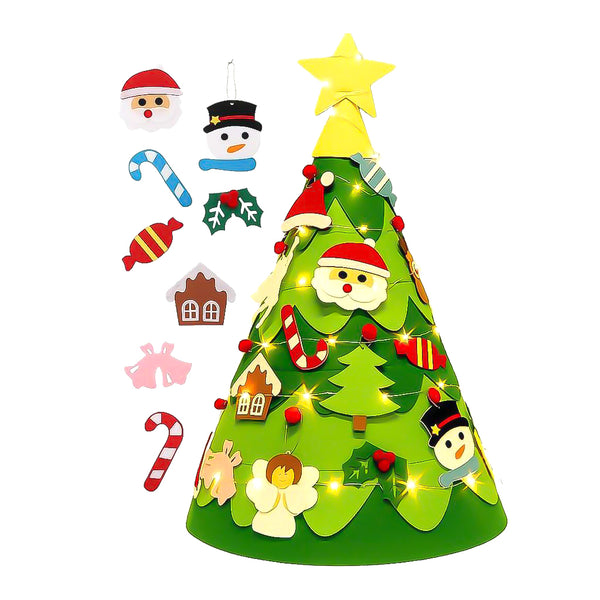 YOTOY Three-Dimensional Felt Christmas Tree With Colored Lights To Decorate