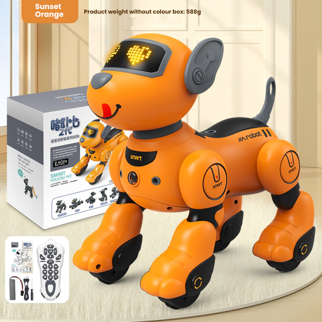 YOTOY 2.4GHz Smart Voice-Controlled RC Robot Dog - Programmable Dancing Tricks, Electronic Pet for Kids