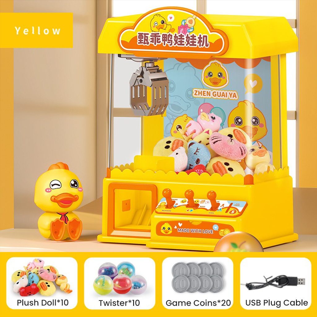 YOTOY Mini Electric Claw Crane Machine for Kids: Coin-Operated Toy Grabber with Lights & Music, Perfect for Plush Toys & Gifts