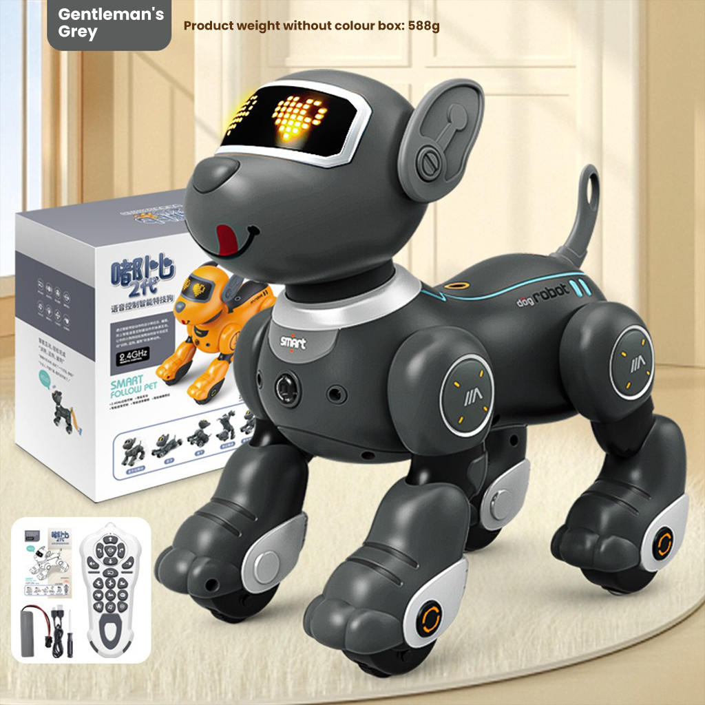 YOTOY 2.4GHz Smart Voice-Controlled RC Robot Dog - Programmable Dancing Tricks, Electronic Pet for Kids