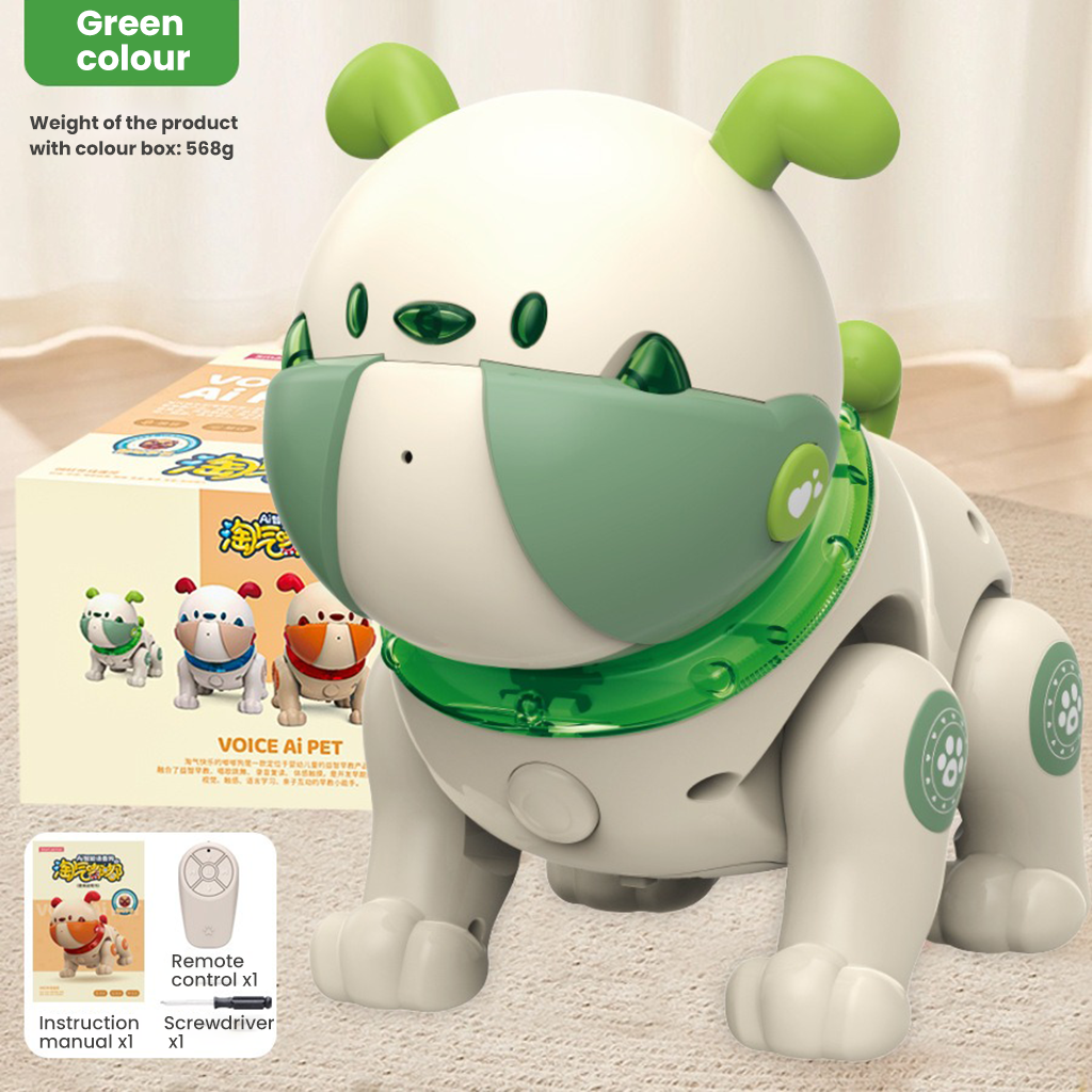 YOTOY Smart AI Voice Dog for Kids - Touch Sensor, Record & Repeat, Remote Control, Educational Robotic Puppy Toy