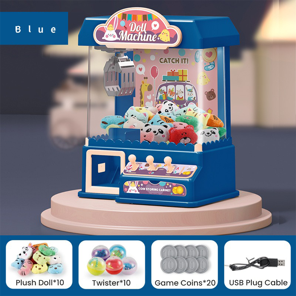 YOTOY Mini Electric Claw Crane Machine for Kids: Coin-Operated Toy Grabber with Lights & Music, Perfect for Plush Toys & Gifts