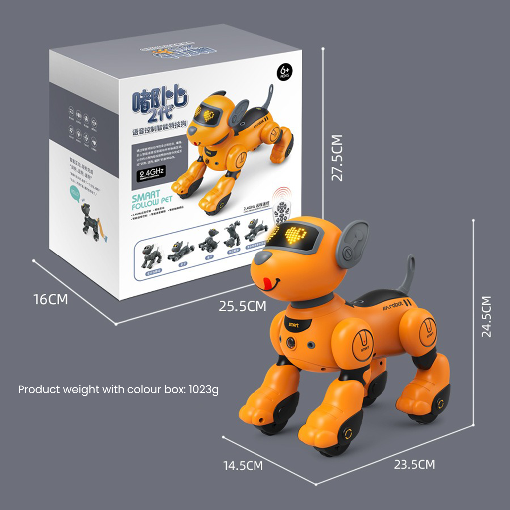 YOTOY 2.4GHz Smart Voice-Controlled RC Robot Dog - Programmable Dancing Tricks, Electronic Pet for Kids