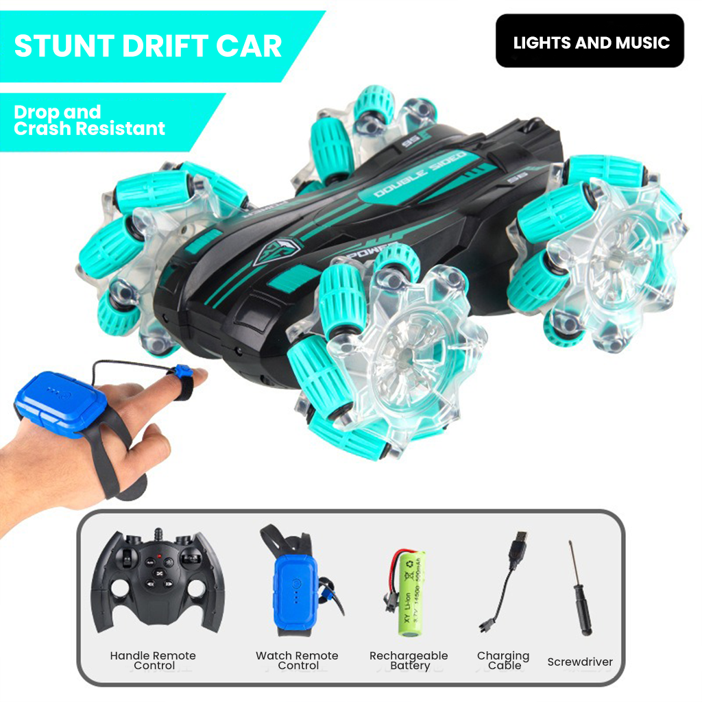 YOTOY Dual-Sided Stunt RC Car with Light Effects, 4WD Off-Road Drift, Kids Toy Vehicle