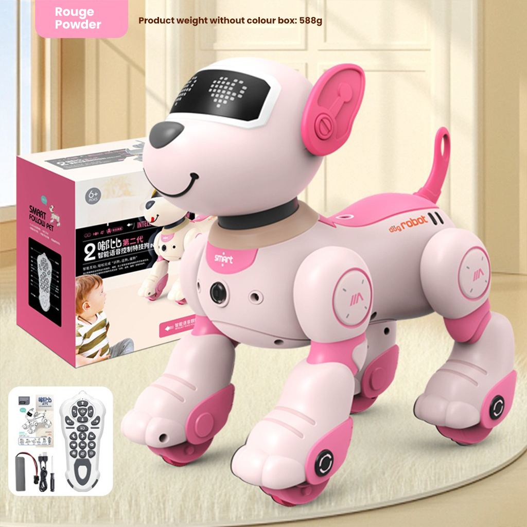 YOTOY 2.4GHz Smart Voice-Controlled RC Robot Dog - Programmable Dancing Tricks, Electronic Pet for Kids