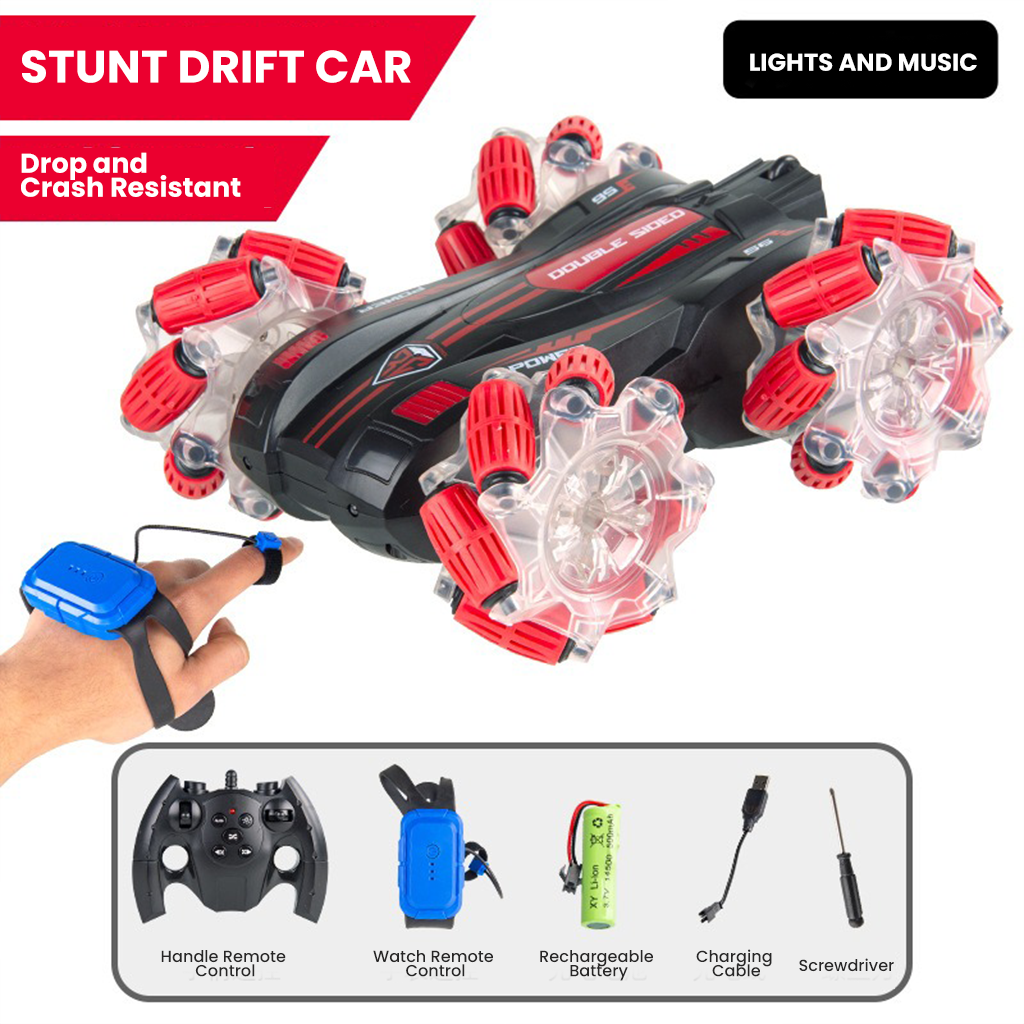 YOTOY Dual-Sided Stunt RC Car with Light Effects, 4WD Off-Road Drift, Kids Toy Vehicle