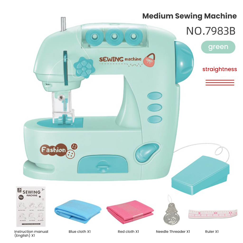 YOTOY Educational Electric Sewing Machine Toy with Lights for Kids – DIY Stitching & Role Play Fun, Perfect for Making Masks - Girls' Creative Gift