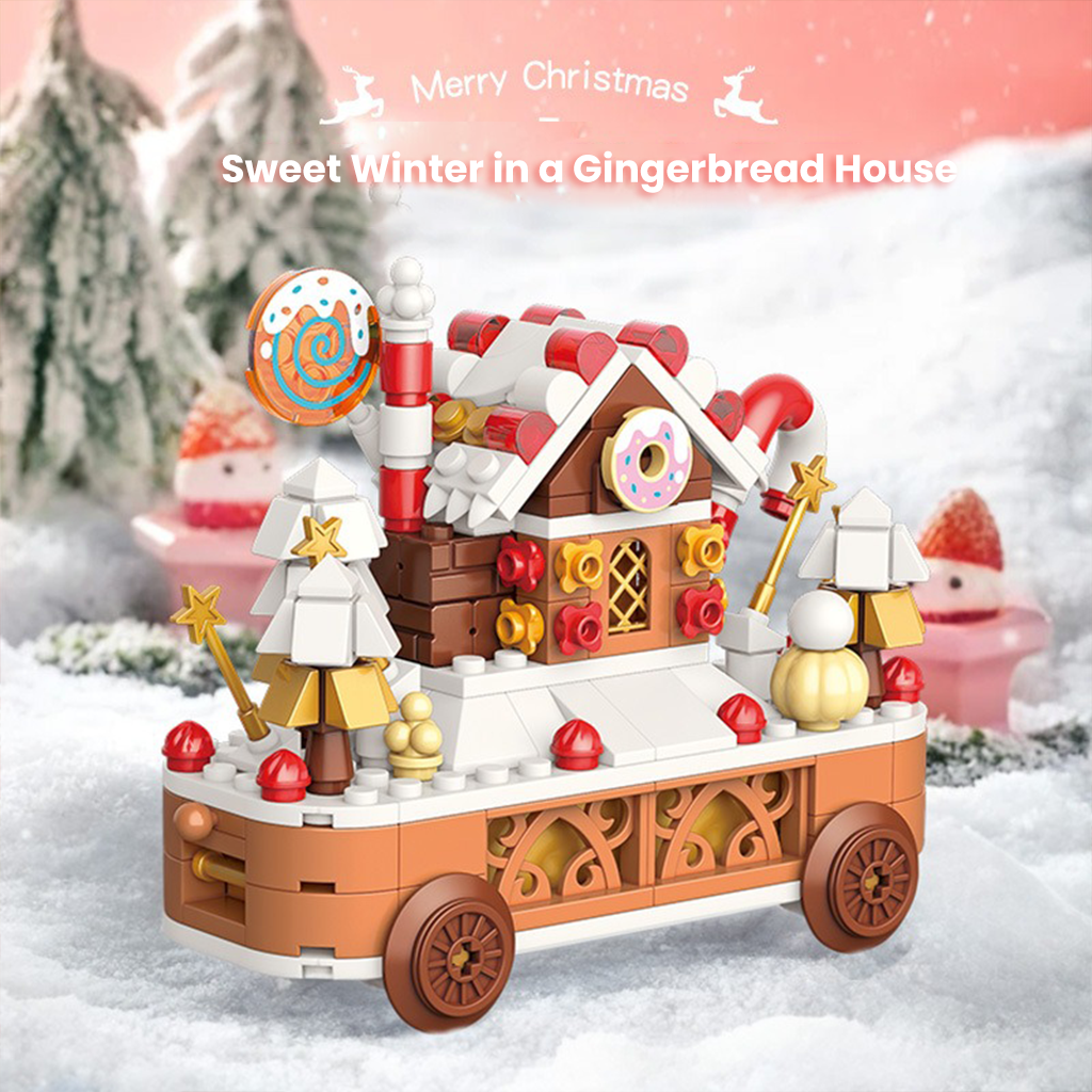 YOTOY Christmas Tree Building Blocks Music Box - Chinese Rotating Brick Toy for Festive Décor & Play