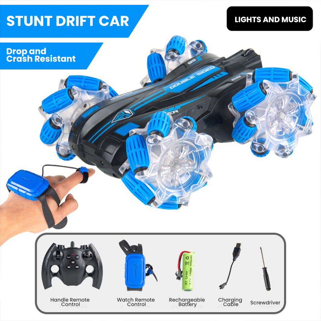 YOTOY Dual-Sided Stunt RC Car with Light Effects, 4WD Off-Road Drift, Kids Toy Vehicle