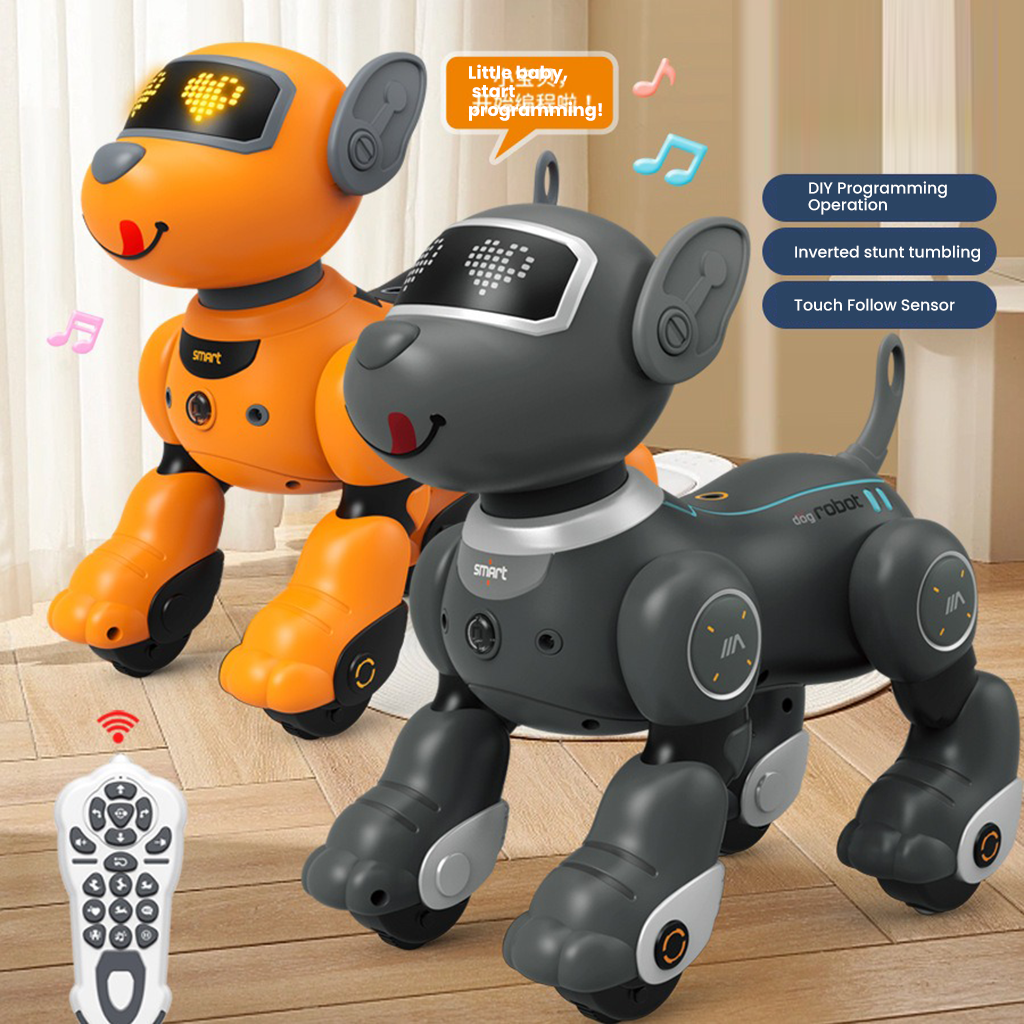 YOTOY 2.4GHz Smart Voice-Controlled RC Robot Dog - Programmable Dancing Tricks, Electronic Pet for Kids