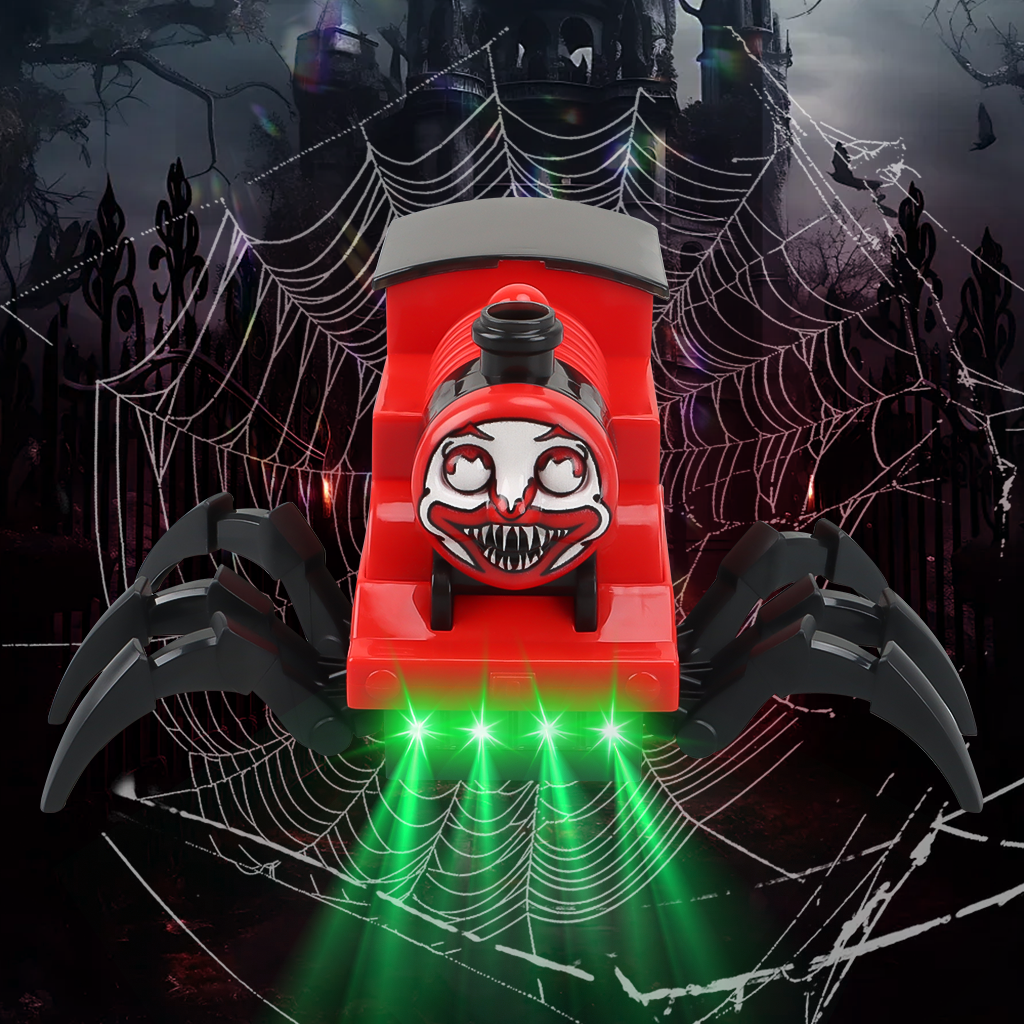 YOTOY Horror Charles Train Electric Omnidirectional Light Toy for Boys - Perfect Halloween Gift