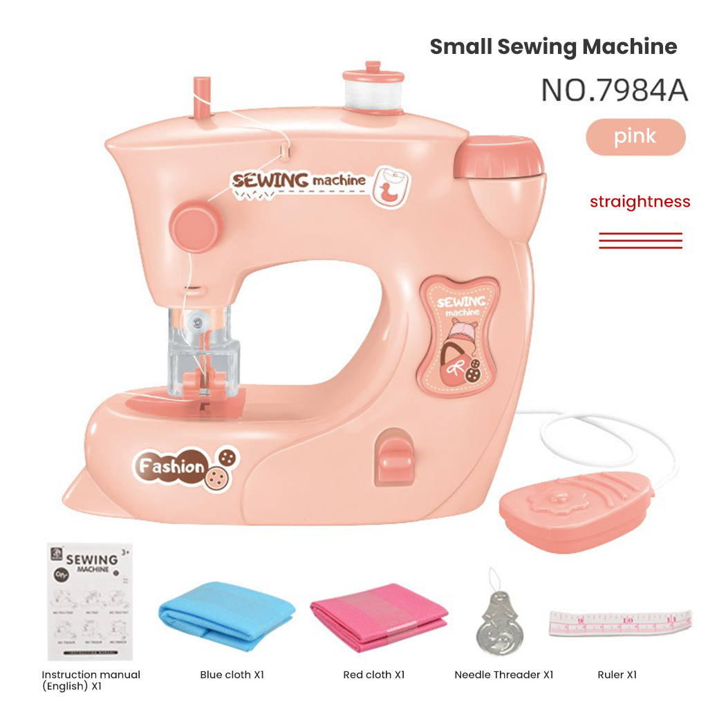 YOTOY Educational Electric Sewing Machine Toy with Lights for Kids – DIY Stitching & Role Play Fun, Perfect for Making Masks - Girls' Creative Gift