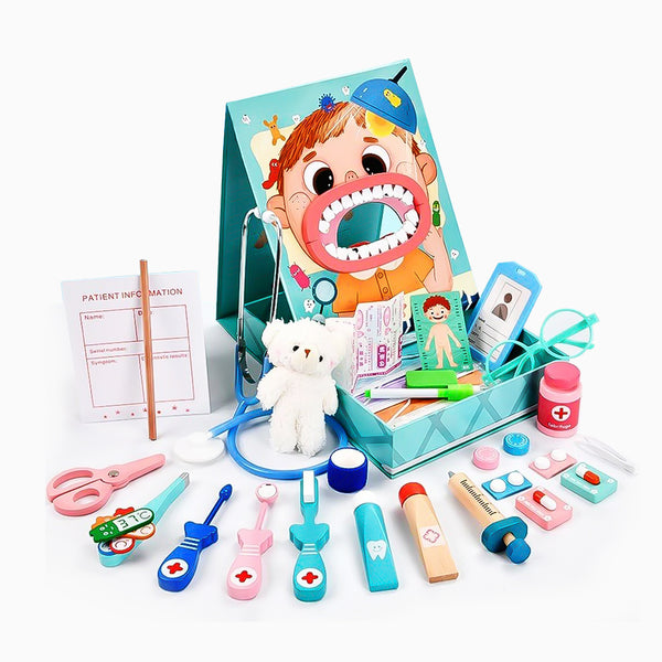 YOTOY Wooden Oral Dental Medical Pretend Play Toys For Kids