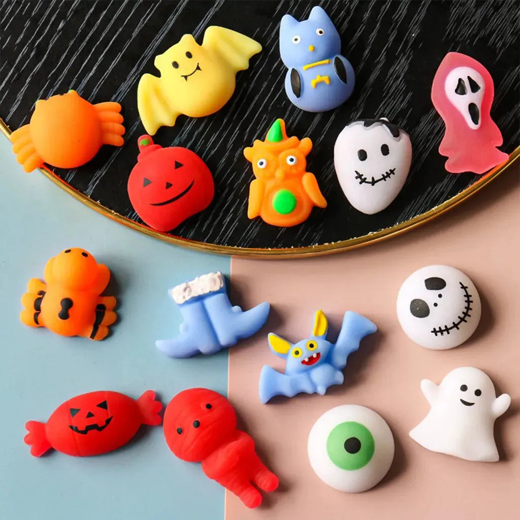 YOTOY 10 Pcs Halloween Squishy Fun: Novelty TPR Stress Relief Squeeze Toys - YOTOY