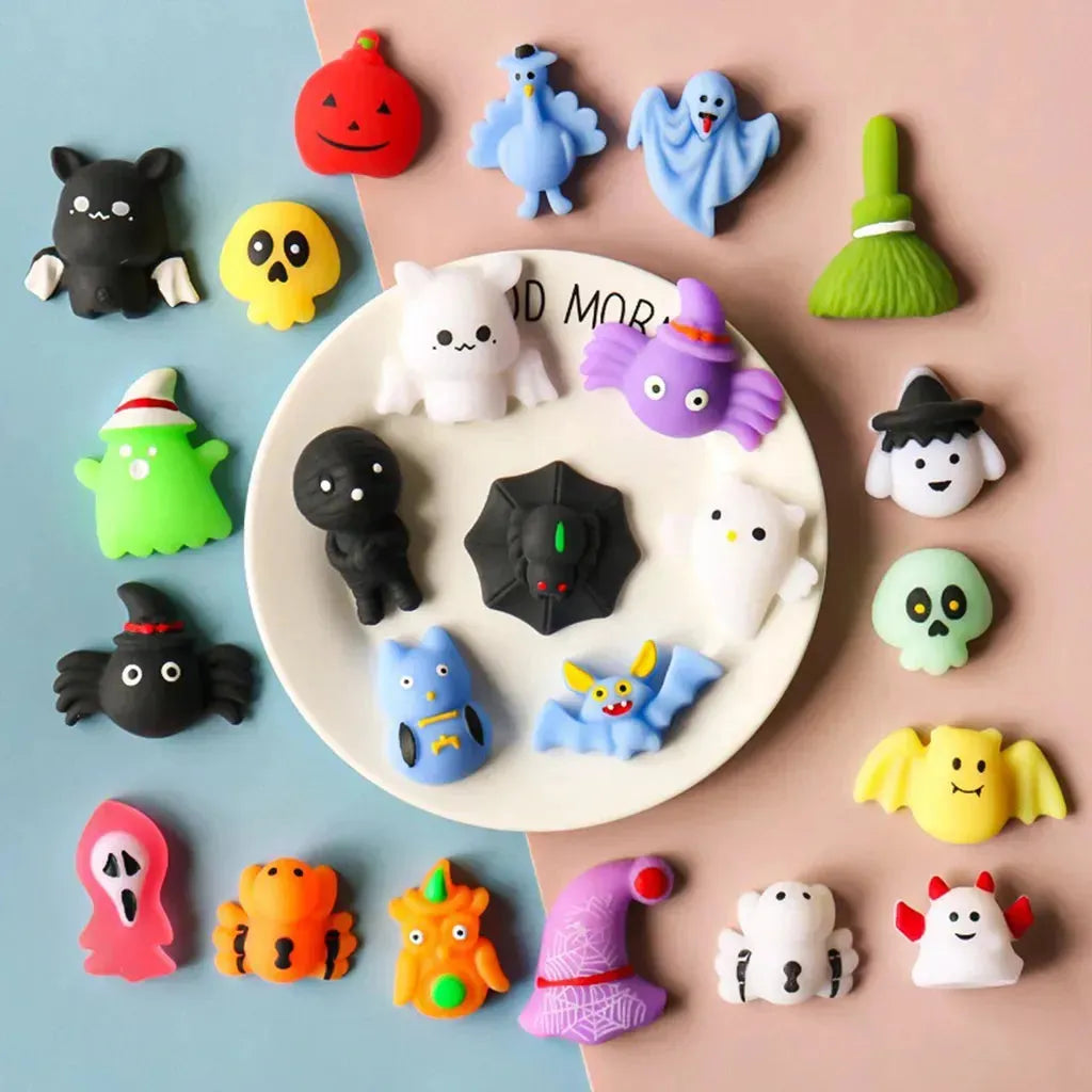 YOTOY 10 Pcs Halloween Squishy Fun: Novelty TPR Stress Relief Squeeze Toys - YOTOY