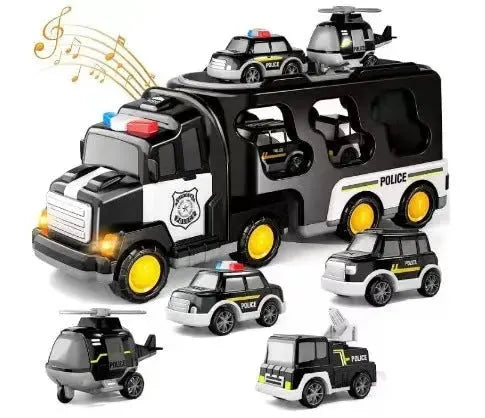 YOTOY 2-in-1 Storage Truck Music & Lights Construction Vehicle Inertia Car Toy for Boys - YOTOY