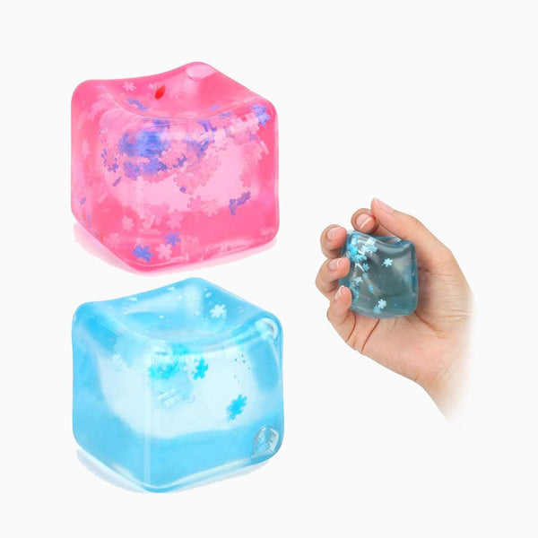 YOTOY 2 Pack Soft Cube Sensory Fidget Ice Cube Stress Ball - YOTOY