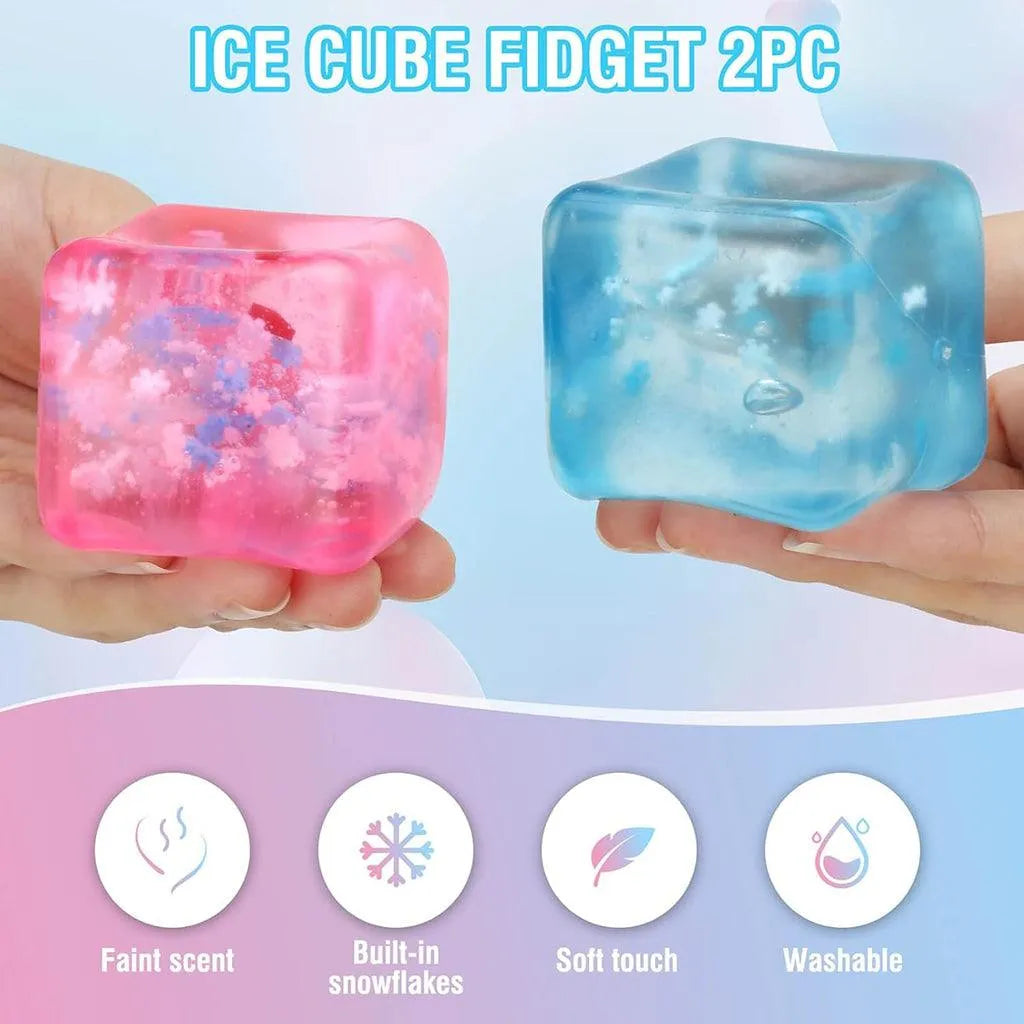 YOTOY 2 Pack Soft Cube Sensory Fidget Ice Cube Stress Ball - YOTOY