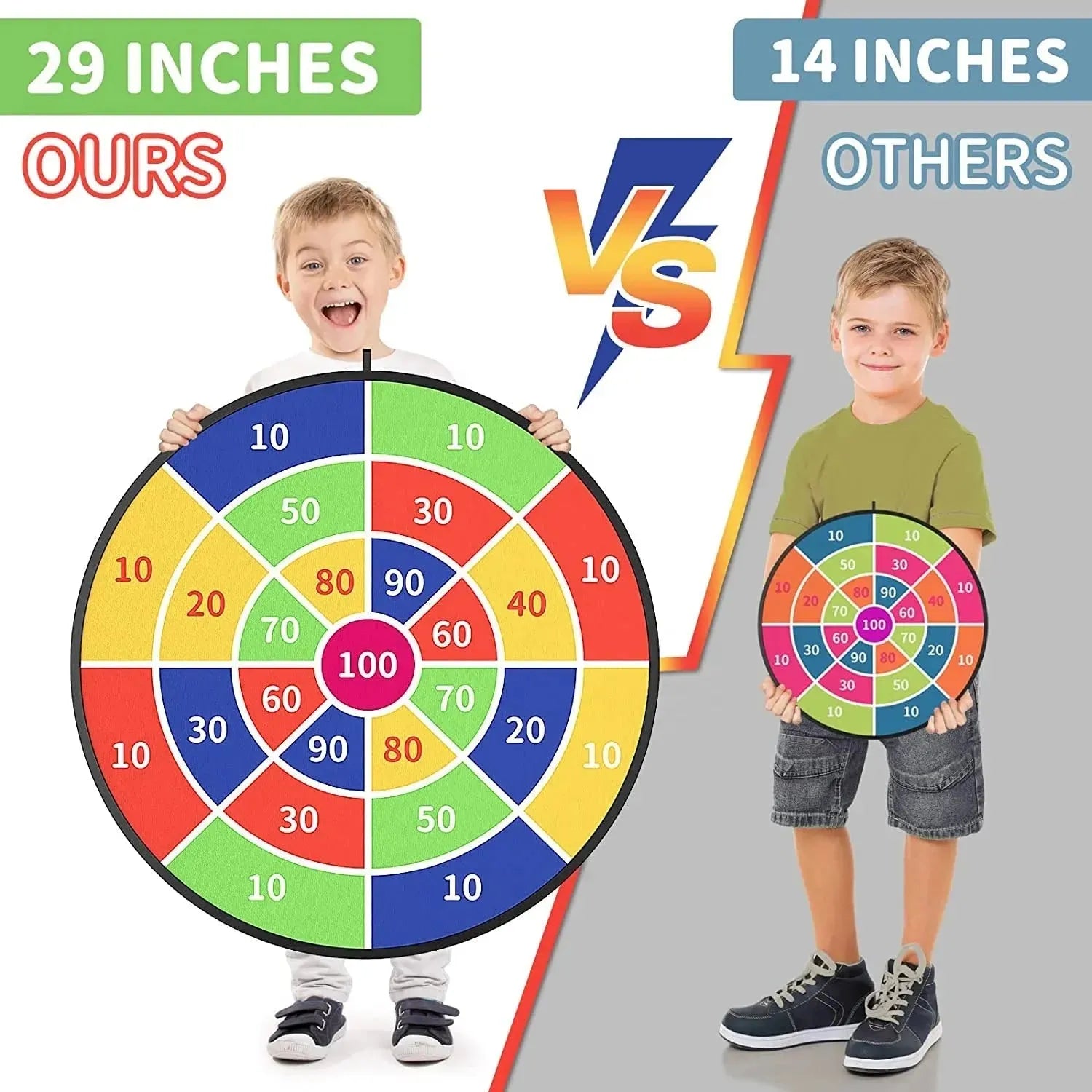 YOTOY 29in Large Dart Board for Kids Boys Toys Dart Board 20 Sticky Balls Indoor Outdoor Sport Fun Party Play Game Toys - YOTOY