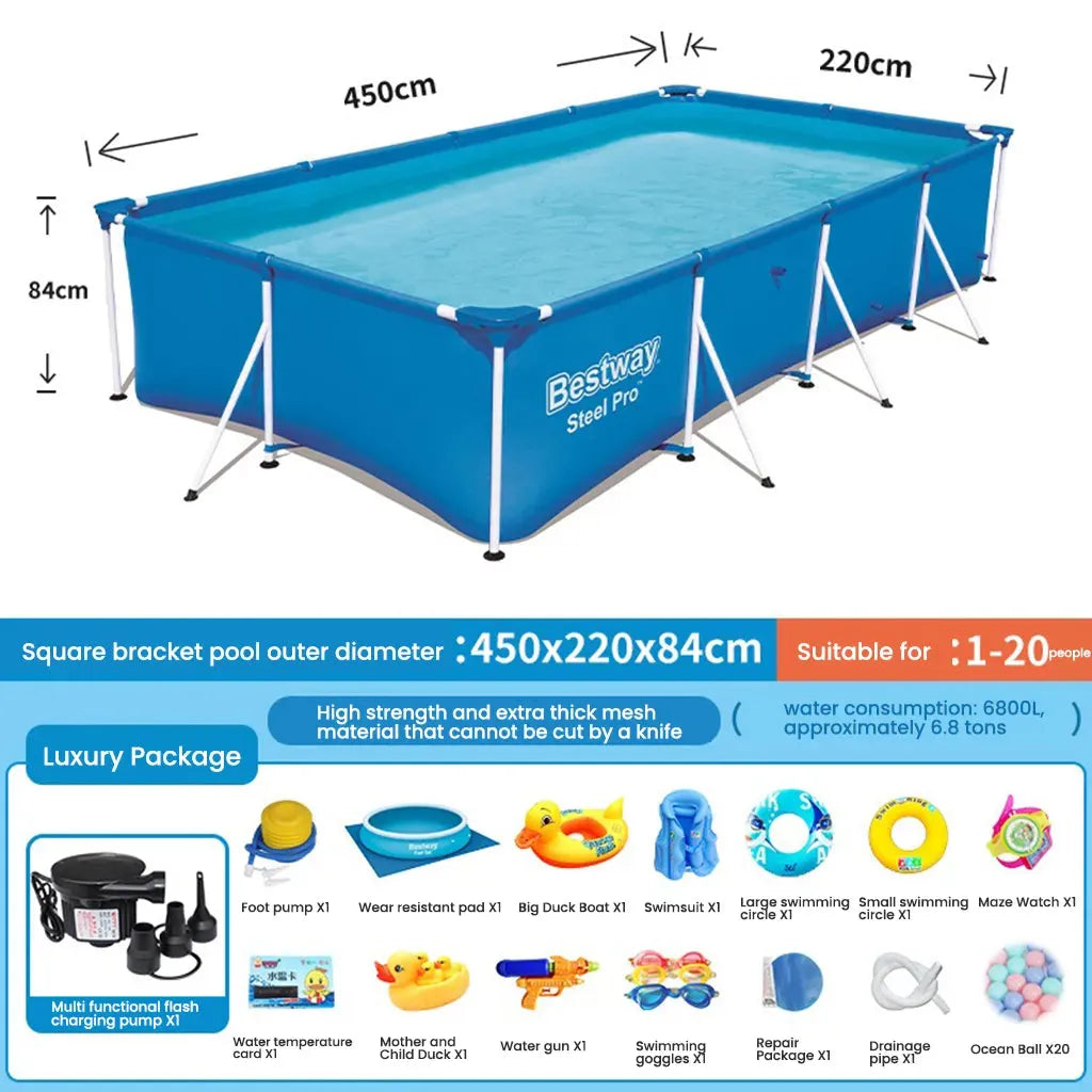 YOTOY 300x201x66cm Square Inflatable Swimming Pool for Kids & Adults - YOTOY