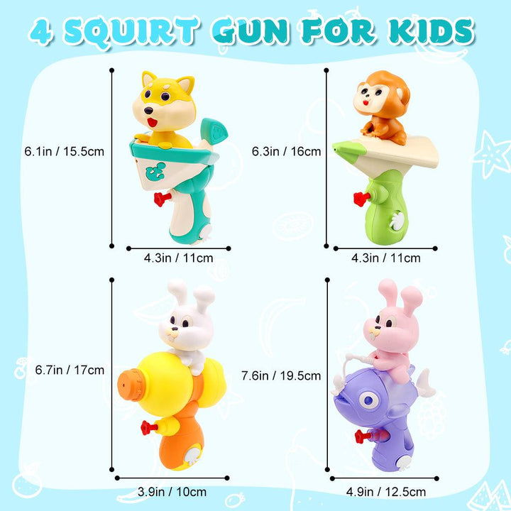 YOTOY 4 Pieces Animal Water Gun Toys for Kids - YOTOY
