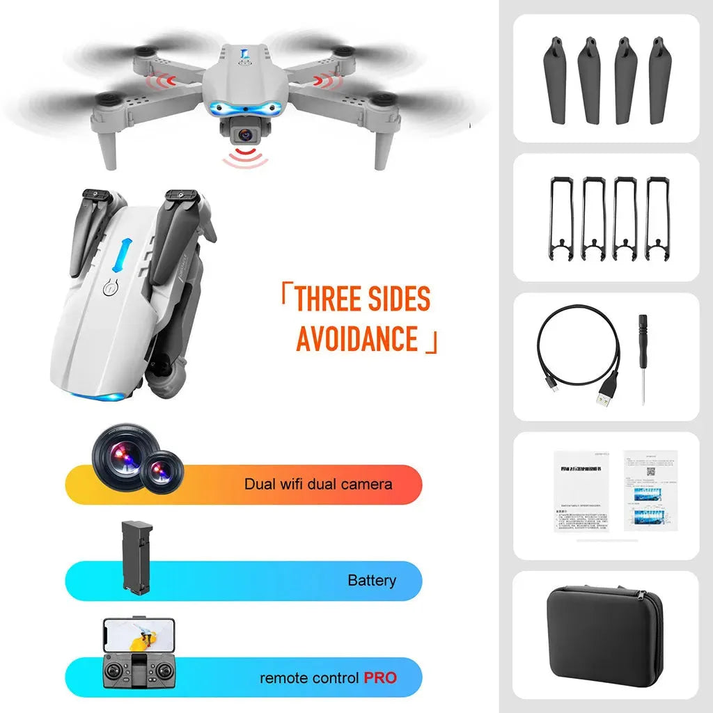 YOTOY 4K HD 3-Side Obstacle Avoidance Drone with Dual Camera Switch - YOTOY