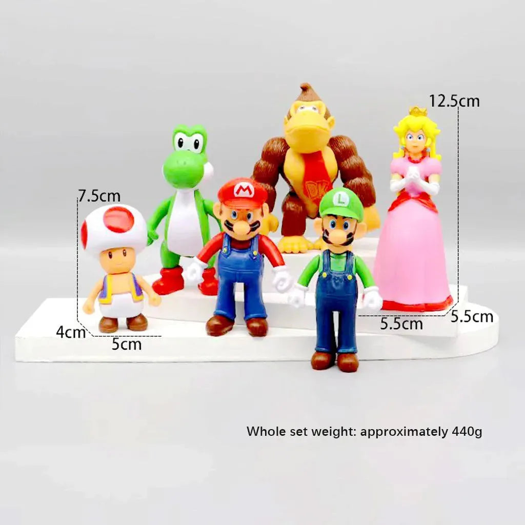 YOTOY 6-Piece Super PVC Action Figure Set - Adorable Cartoon Anime Figurines - YOTOY