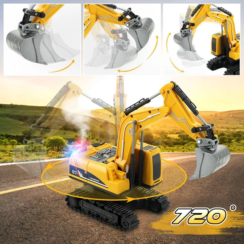 YOTOY 720-degree Rotating Alloy Remote Control Excavator - YOTOY