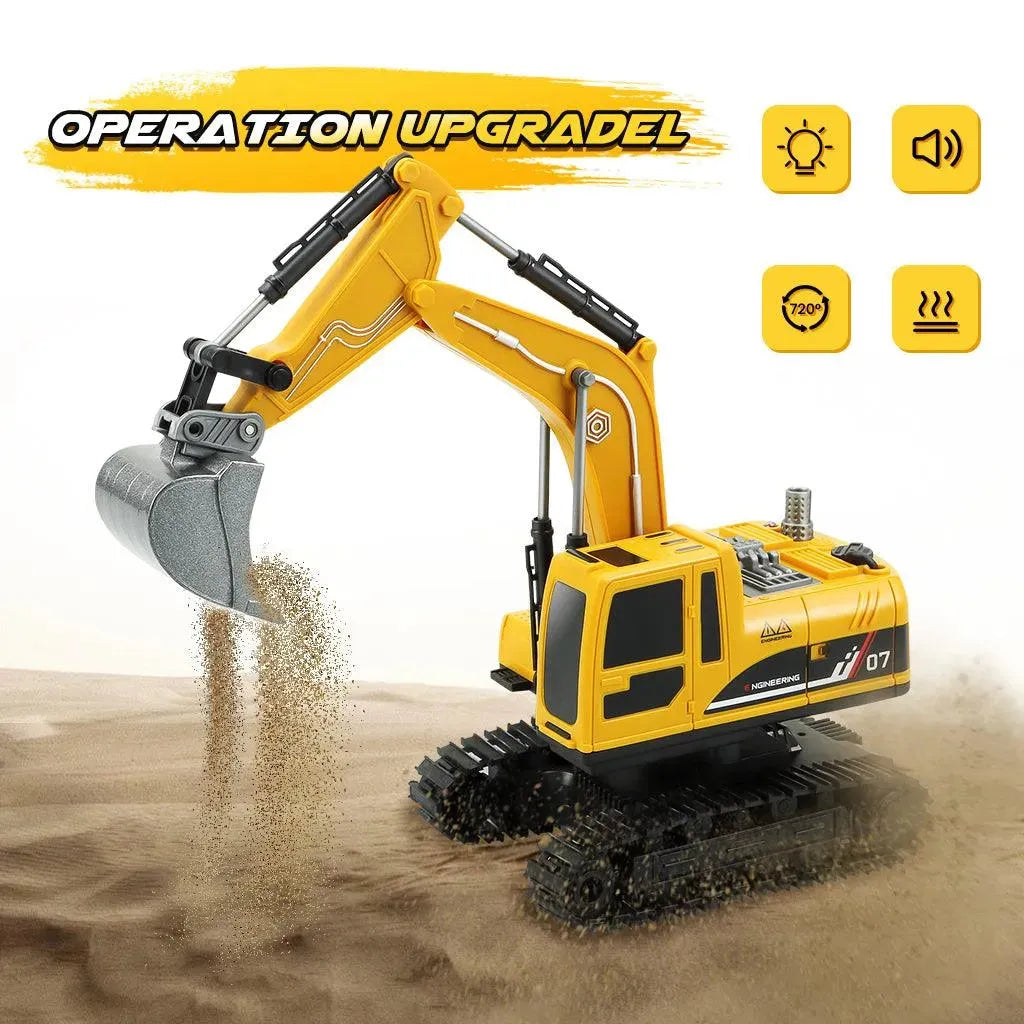 YOTOY 720-degree Rotating Alloy Remote Control Excavator - YOTOY