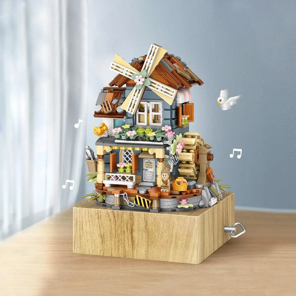 YOTOY 799Pcs Windmill House Music Box Puzzle Building Blocks Toys - YOTOY