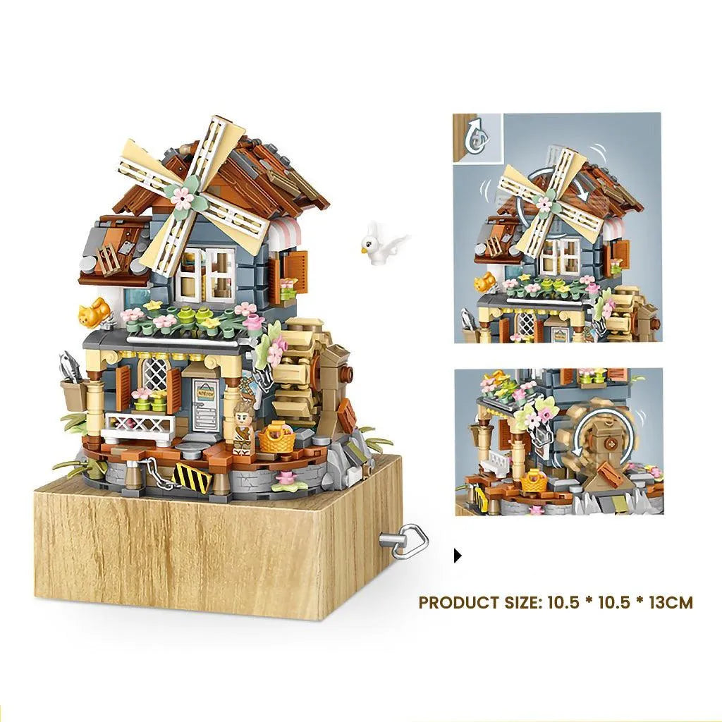 YOTOY 799Pcs Windmill House Music Box Puzzle Building Blocks Toys - YOTOY