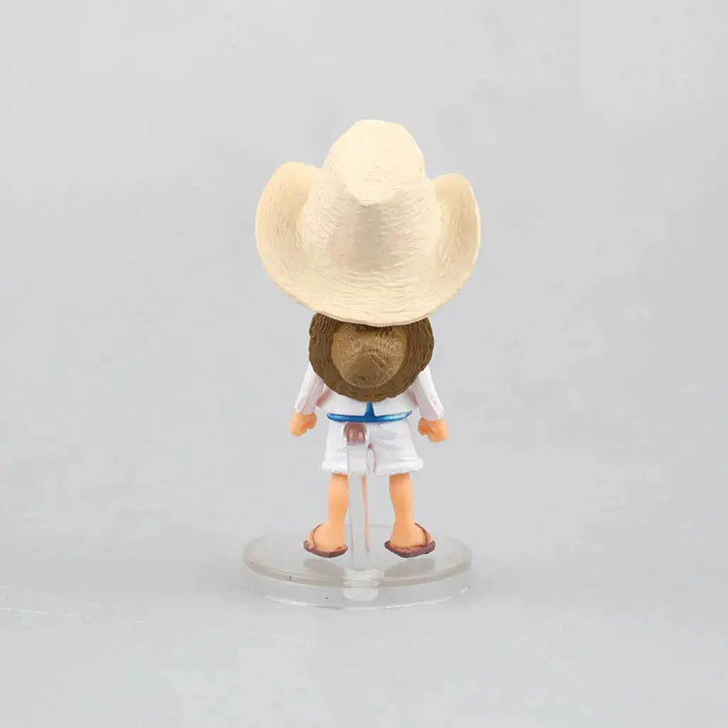 YOTOY 7pcs White Clothes One Piece Luffy Anime Figures Desktop Ornaments - YOTOY