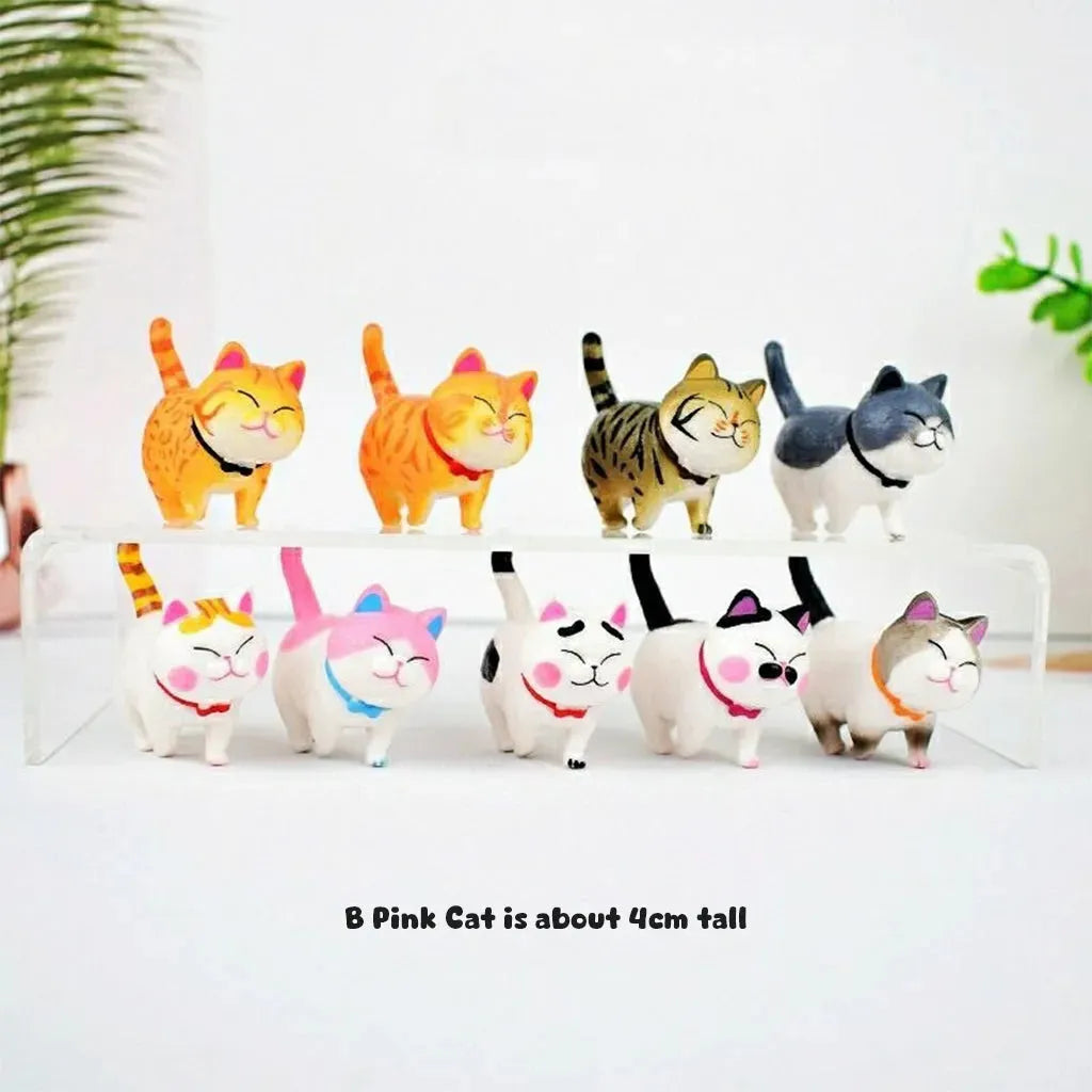 YOTOY 9 Cute Cat Figurines, Desktop Decorations, Cake Decorations - YOTOY