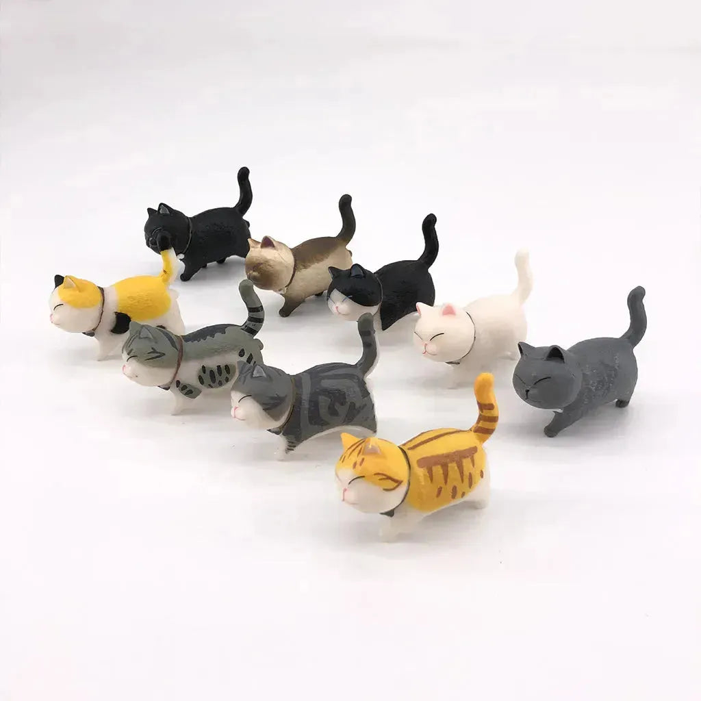 YOTOY 9 Cute Cat Figurines, Desktop Decorations, Cake Decorations - YOTOY