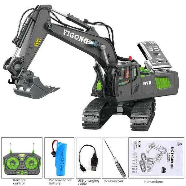 YOTOY Alloy Remote Control Excavator Toys for Boys - YOTOY