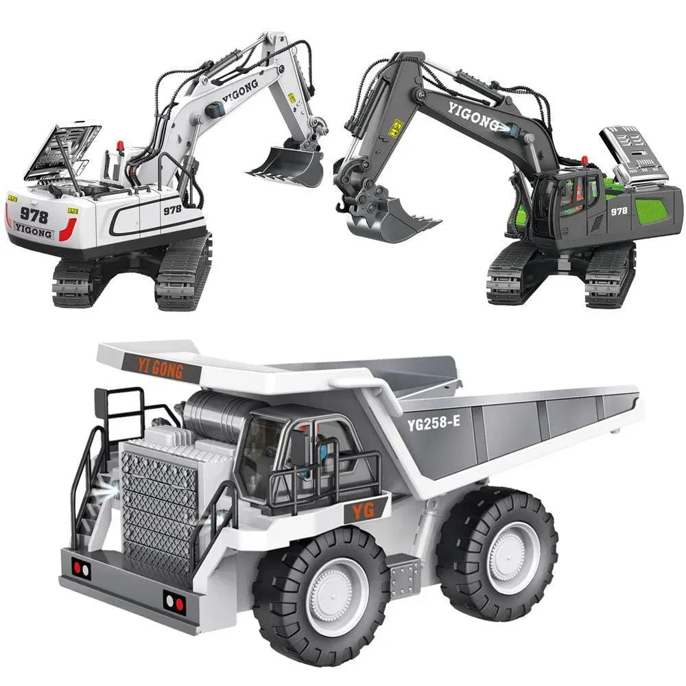 YOTOY Alloy Remote Control Excavator Toys for Boys - YOTOY