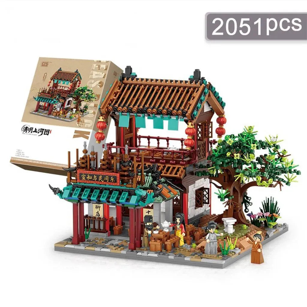 YOTOY Along the River During the Qingming Festival Architectural Set Building Blocks - YOTOY