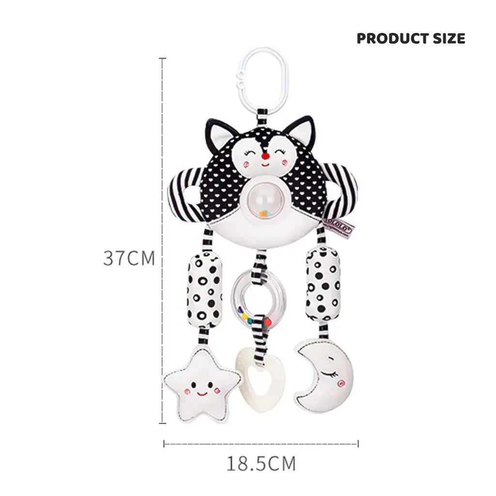 YOTOY Baby Black & White Rattle Mobile Crib Bed Bell Toy for Stroller - Soothing Wind Chime Accessory - YOTOY