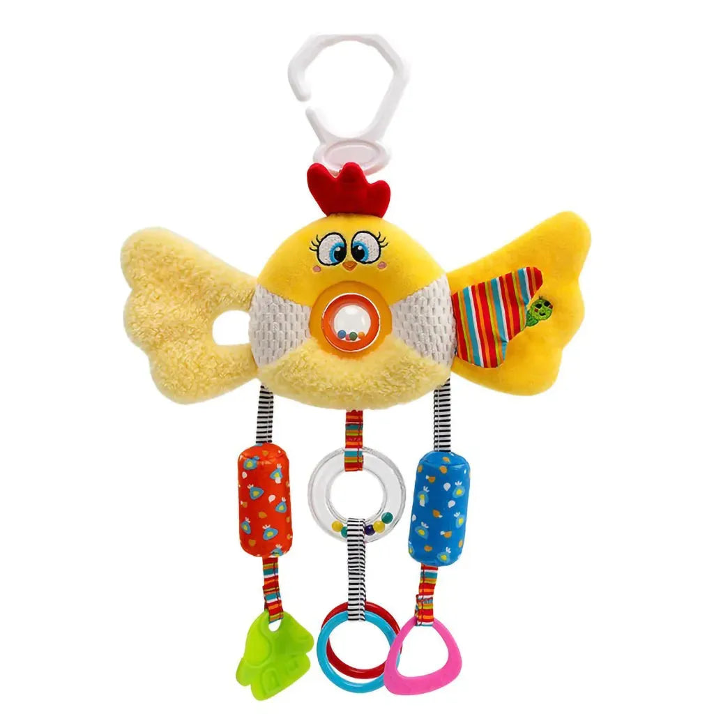 YOTOY Baby Rattle Crib Mobile with Cartoon Car Bed Hanging Wind Chime Toy for Infants & Toddlers - YOTOY